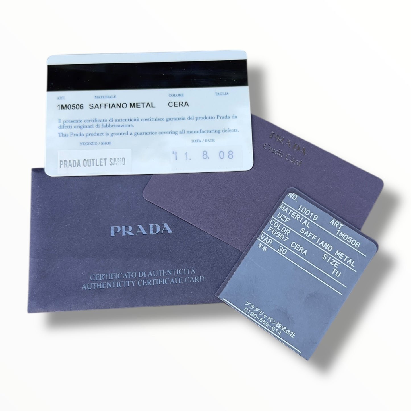 Prada 1M0506 L-shaped Leather Long Wallet