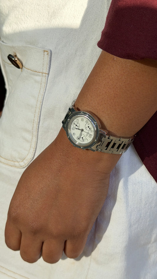 HERMÈS Watch Clipper Chronograph - 31mm Stainless Steel