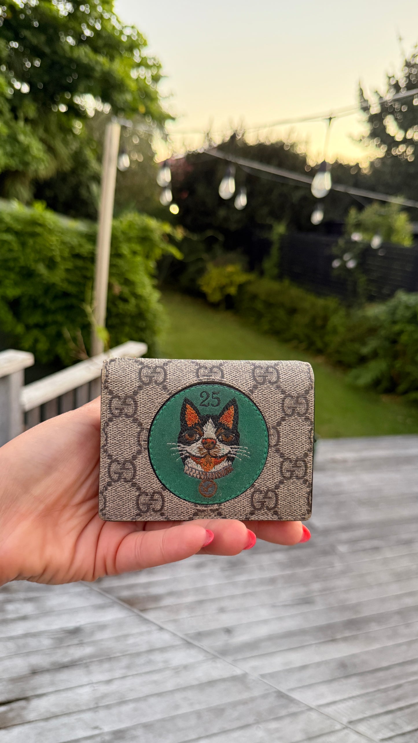 GUCCI Supreme Monogram Bosco Patch Card Case Wallet Limited Edition