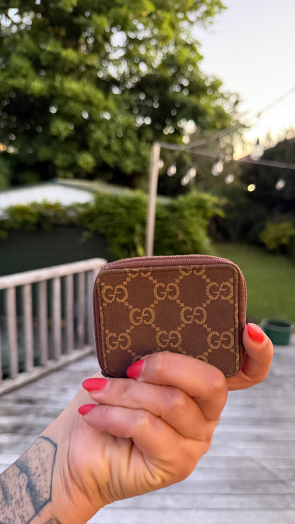 Gucci GG Imprime Leather & Canvas Coin Purse