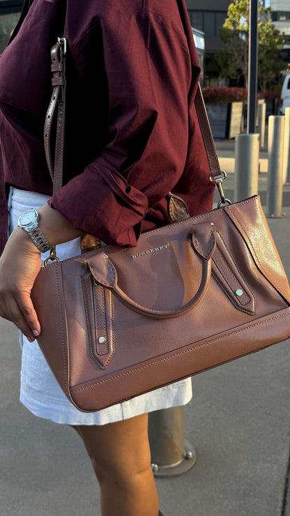 Burberry Pink Leather Somerford Tote Handbag