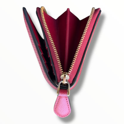 Burberry L-shaped Zipper Long Wallet in Red Leather