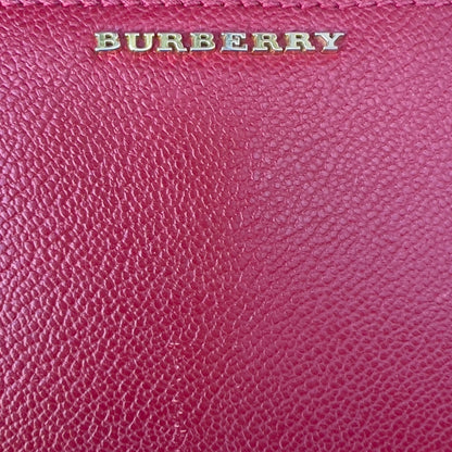 Burberry L-shaped Zipper Long Wallet in Red Leather