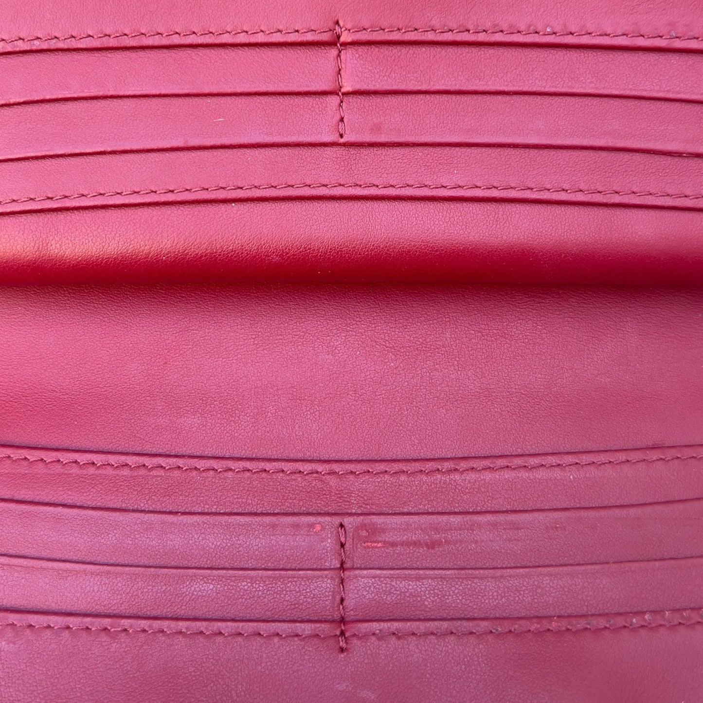 Burberry L-shaped Zipper Long Wallet in Red Leather