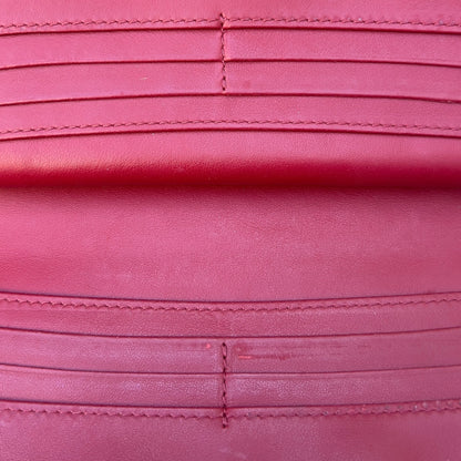 Burberry L-shaped Zipper Long Wallet in Red Leather