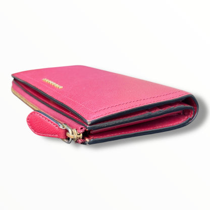 Burberry L-shaped Zipper Long Wallet in Red Leather