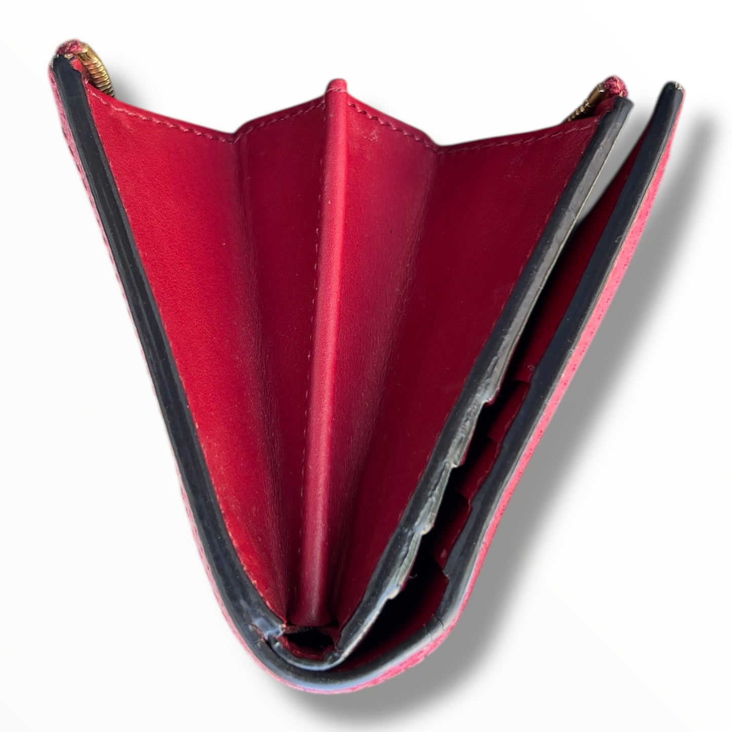 Burberry L-shaped Zipper Long Wallet in Red Leather