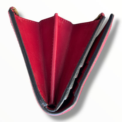 Burberry L-shaped Zipper Long Wallet in Red Leather