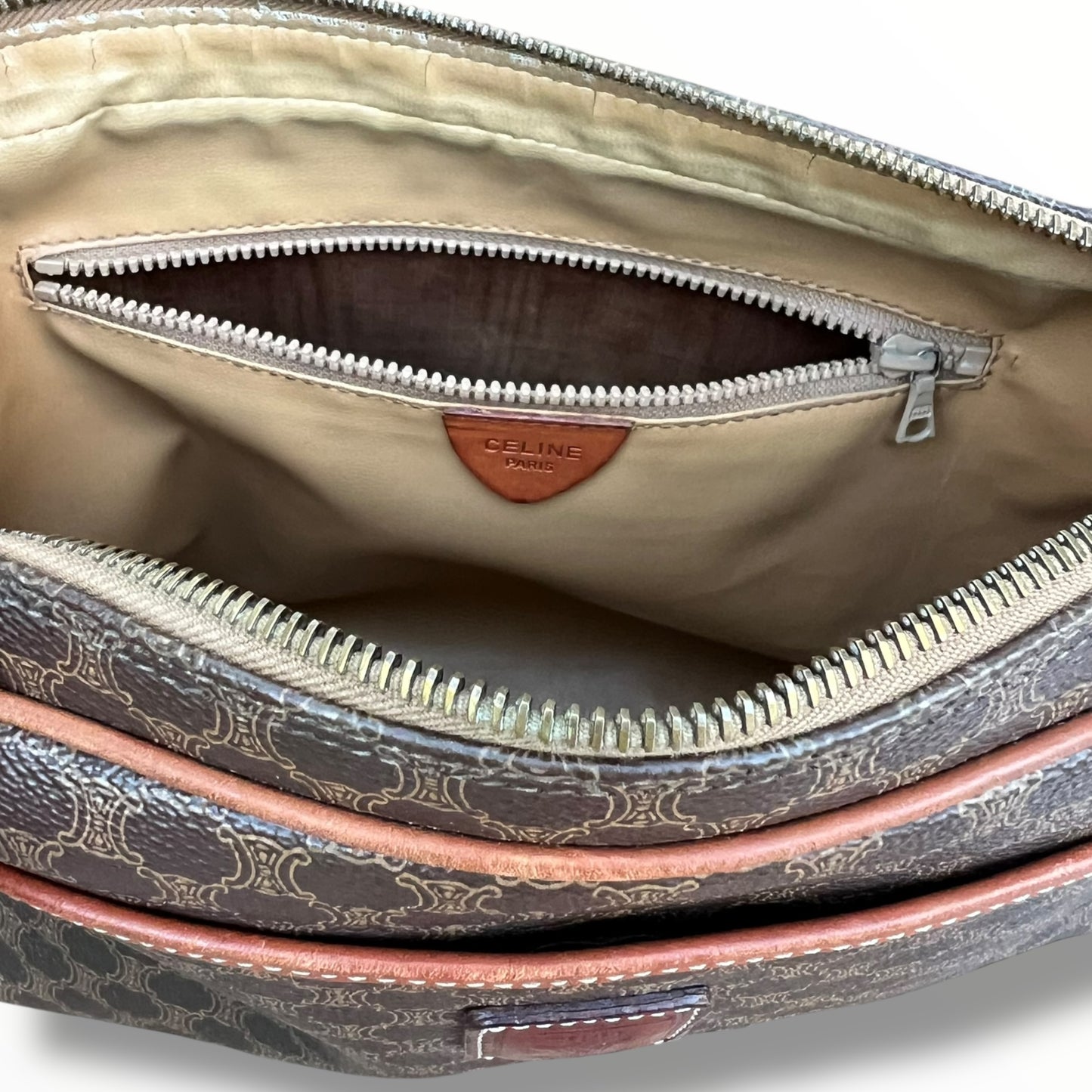 CELINE Triomphe Canvas Clutch Bag