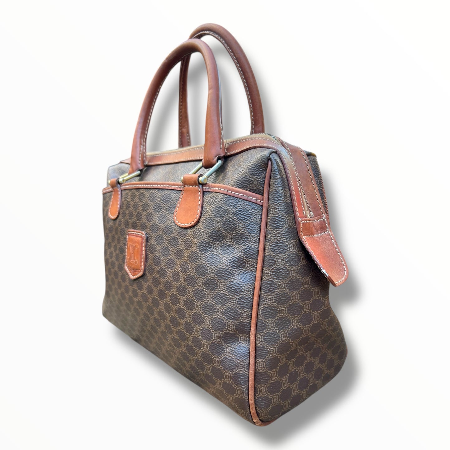 CELINE Triomphe Canvas Handbag with Outside Pockets