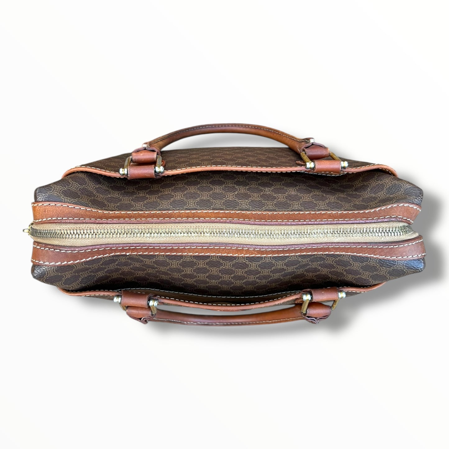 CELINE Triomphe Canvas Handbag with Outside Pockets