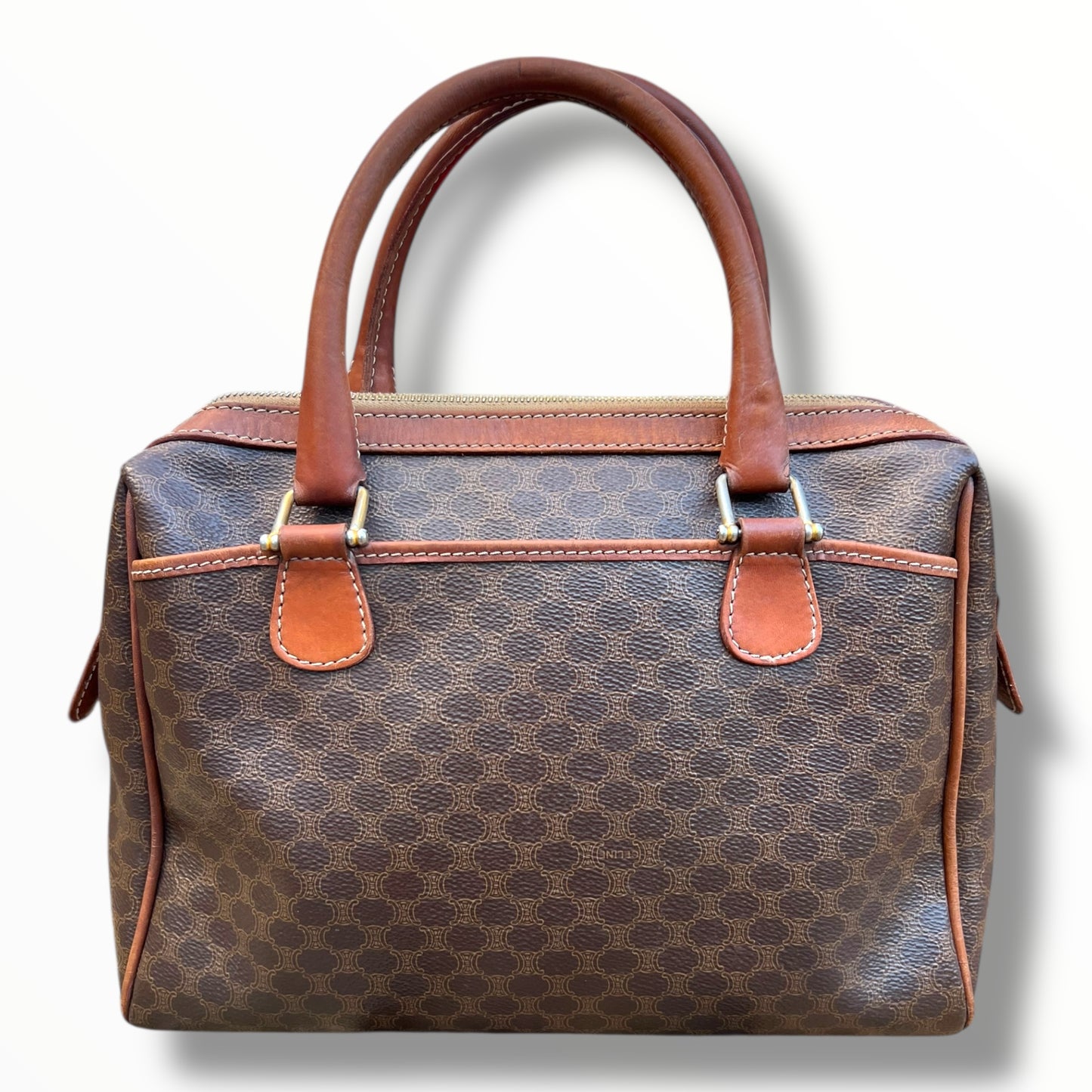 CELINE Triomphe Canvas Handbag with Outside Pockets