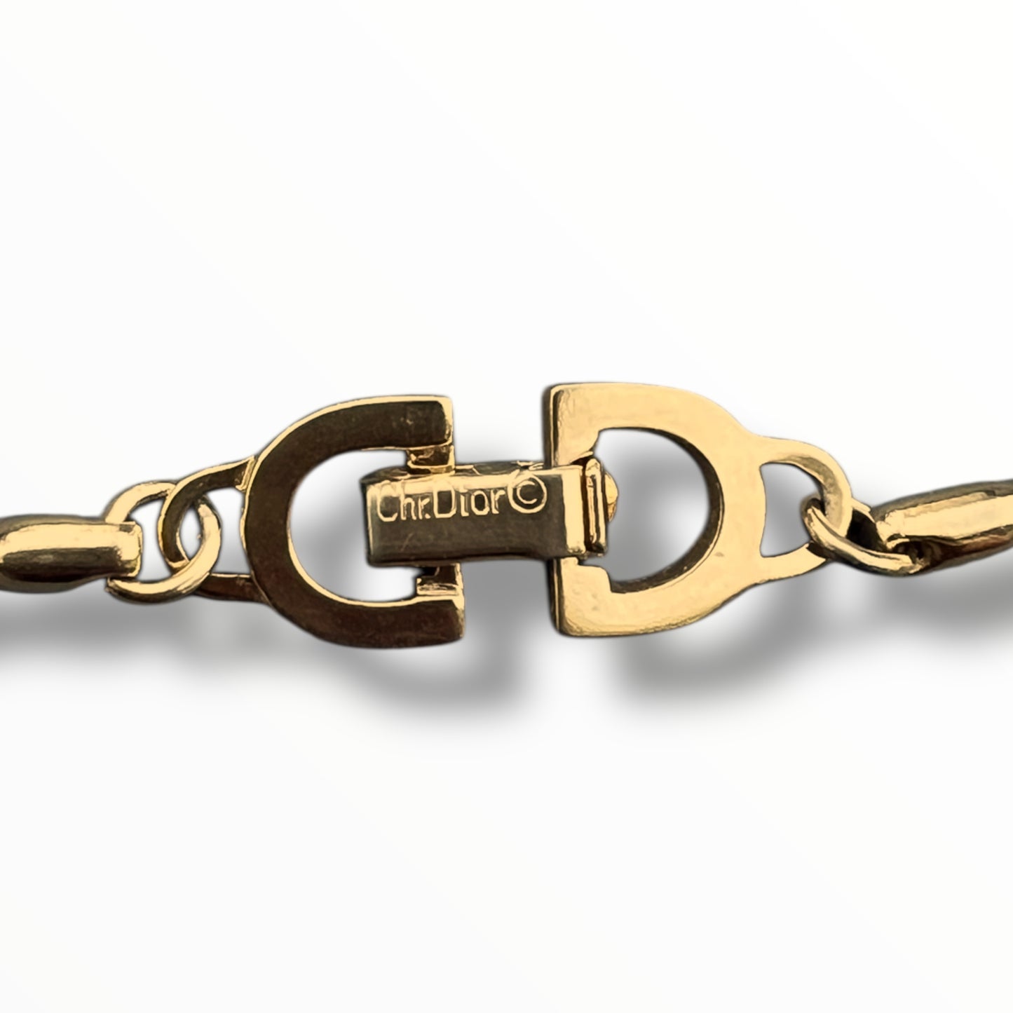 Christian Dior Gold Metal Twisted Rope Necklace