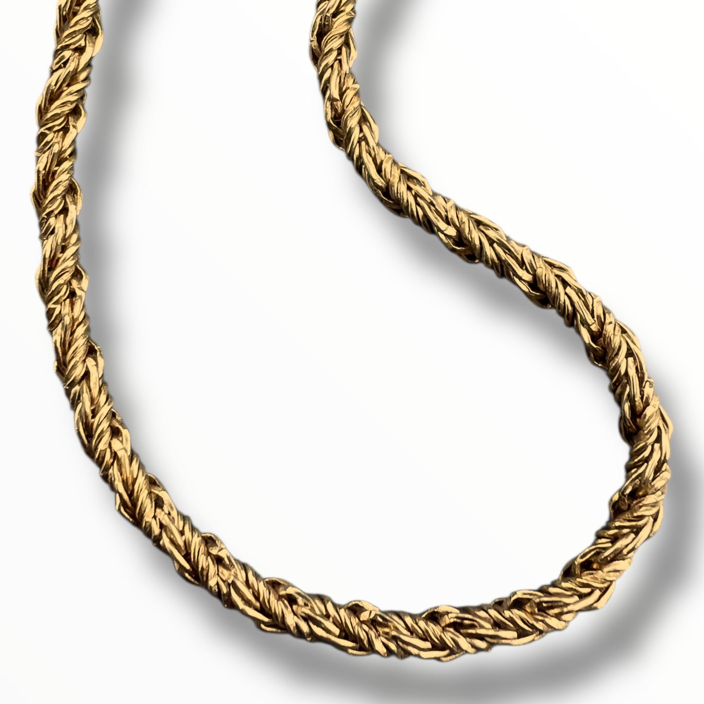 Christian Dior Gold Metal Twisted Rope Necklace