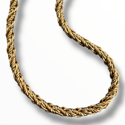 Christian Dior Gold Metal Twisted Rope Necklace