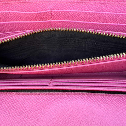 Dolce & Gabbana Long Wallet in Brown Leopard Print & Pink Leather