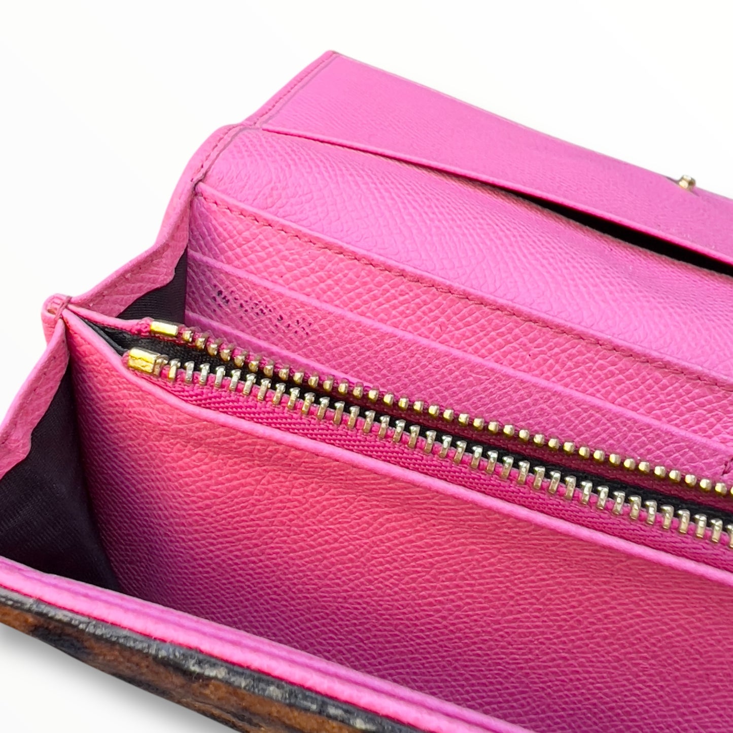 Dolce & Gabbana Long Wallet in Brown Leopard Print & Pink Leather