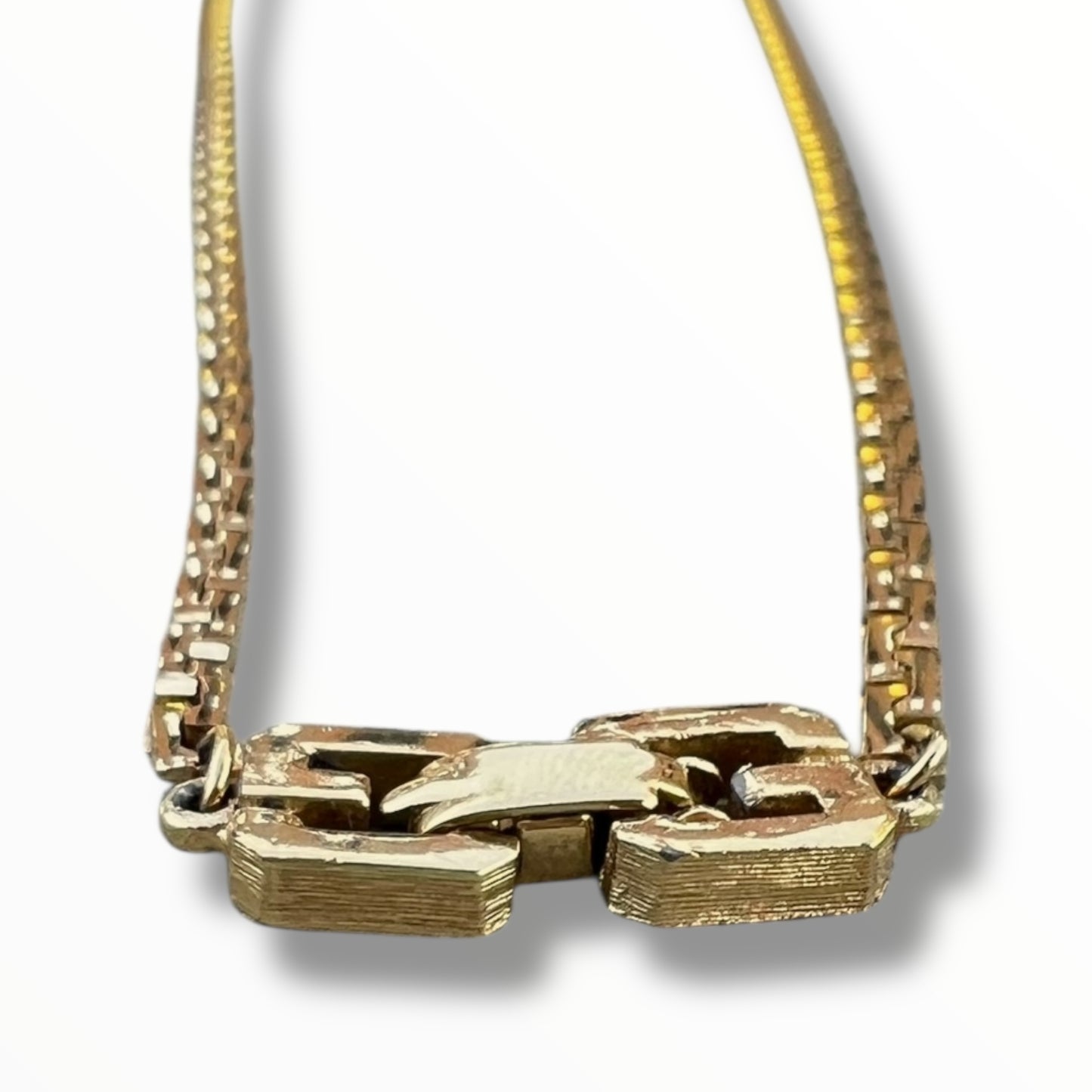 Givenchy Vintage Long Gold Metal Necklace