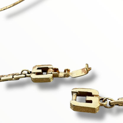 Givenchy Vintage Long Gold Metal Necklace