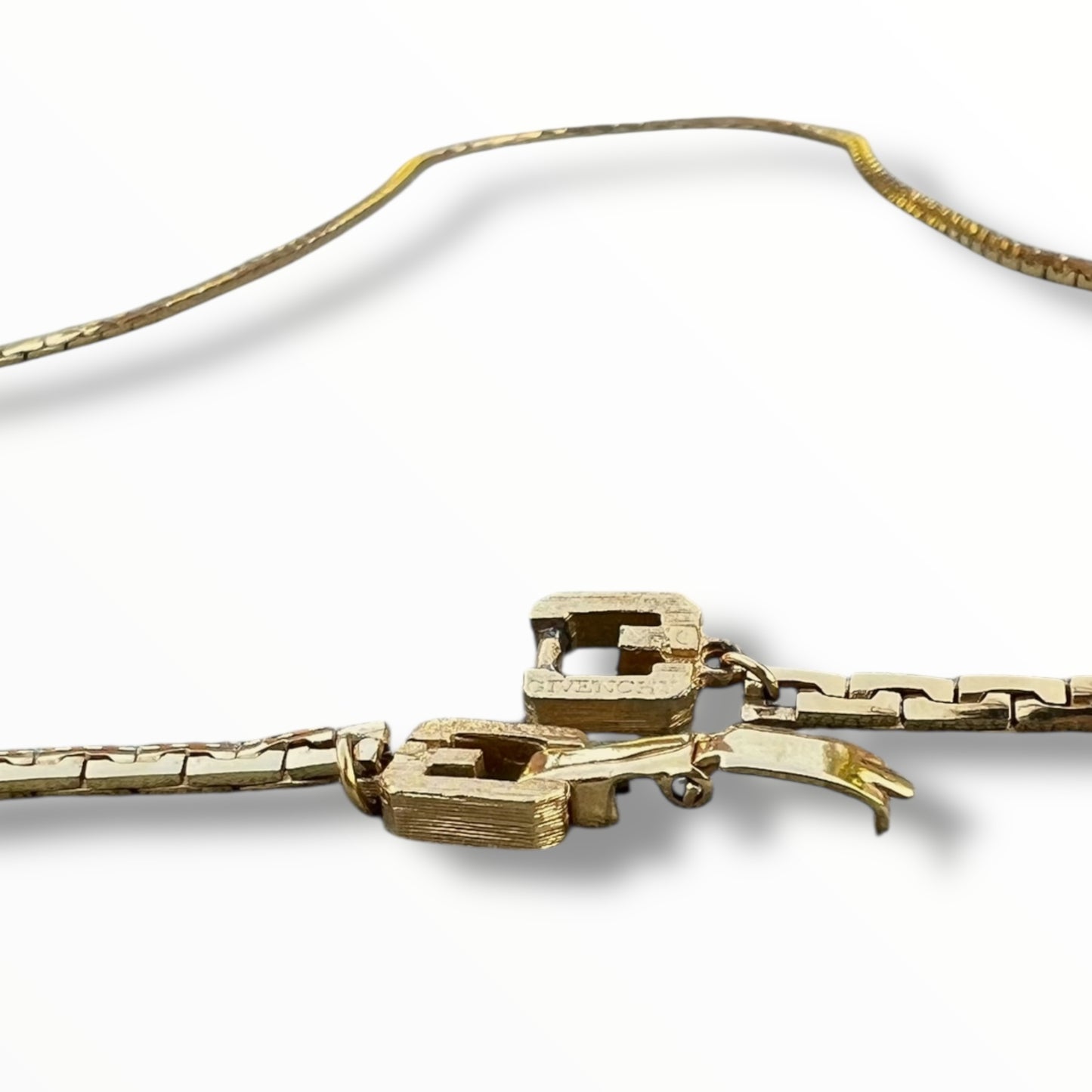 Givenchy Vintage Long Gold Metal Necklace