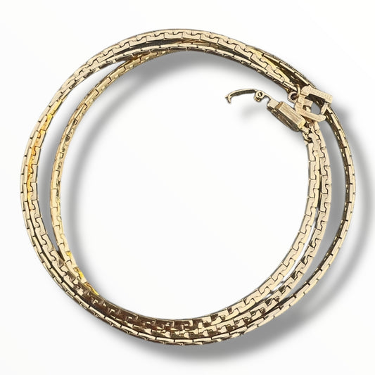 Givenchy Vintage Long Gold Metal Necklace