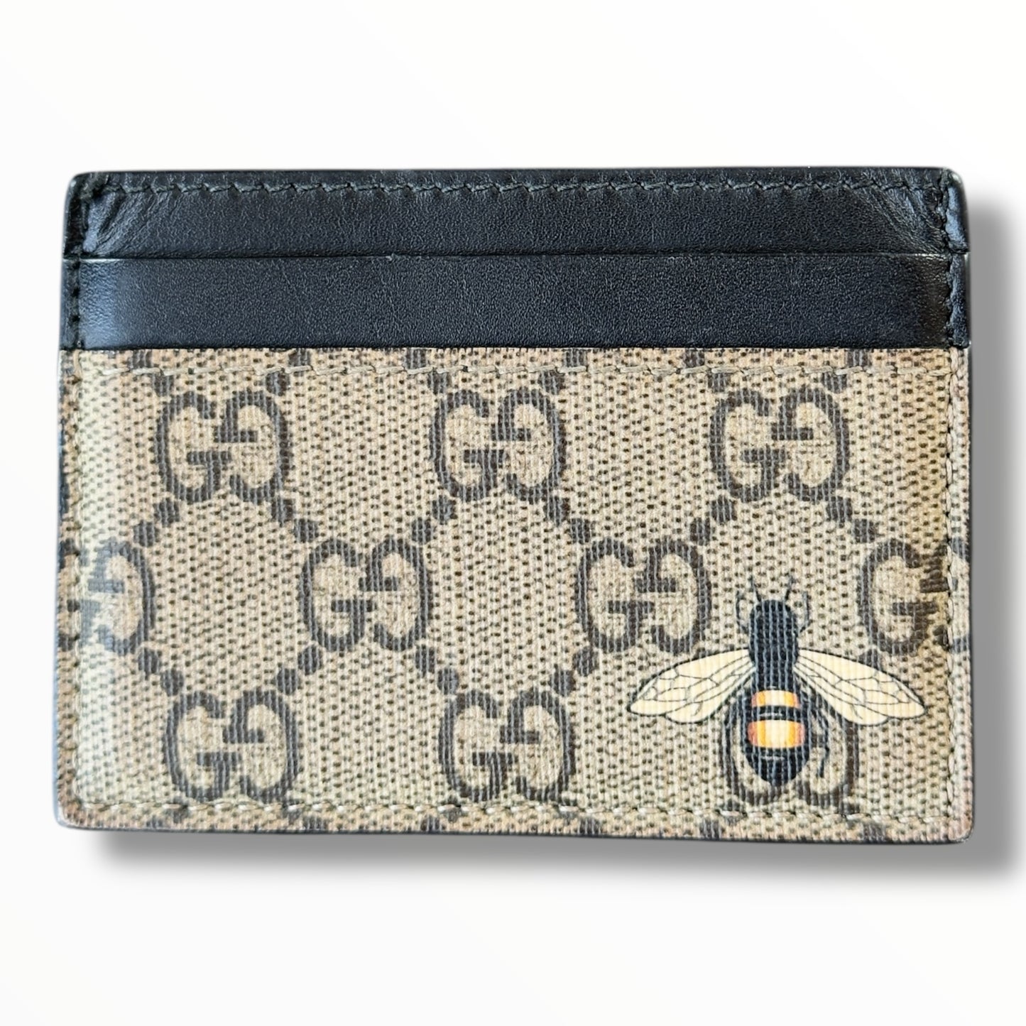 Gucci Bee Print GG Supreme Card Case