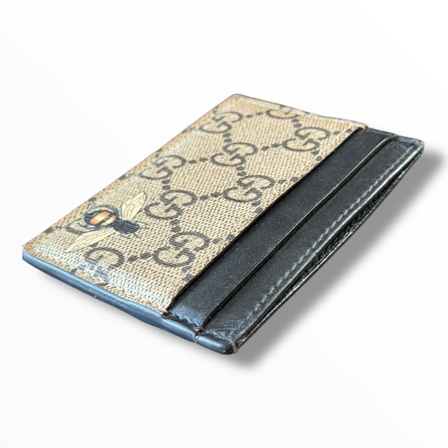 Gucci Bee Print GG Supreme Card Case