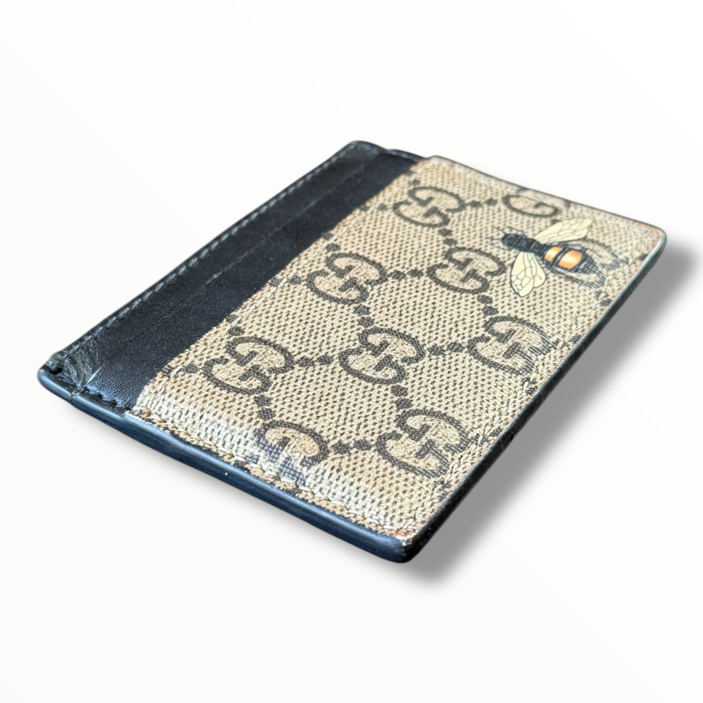 Gucci Bee Print GG Supreme Card Case