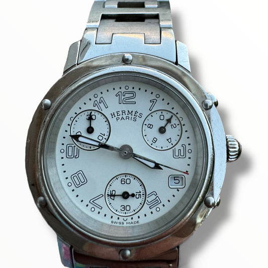 HERMÈS Watch Clipper Chronograph - 31mm Stainless Steel