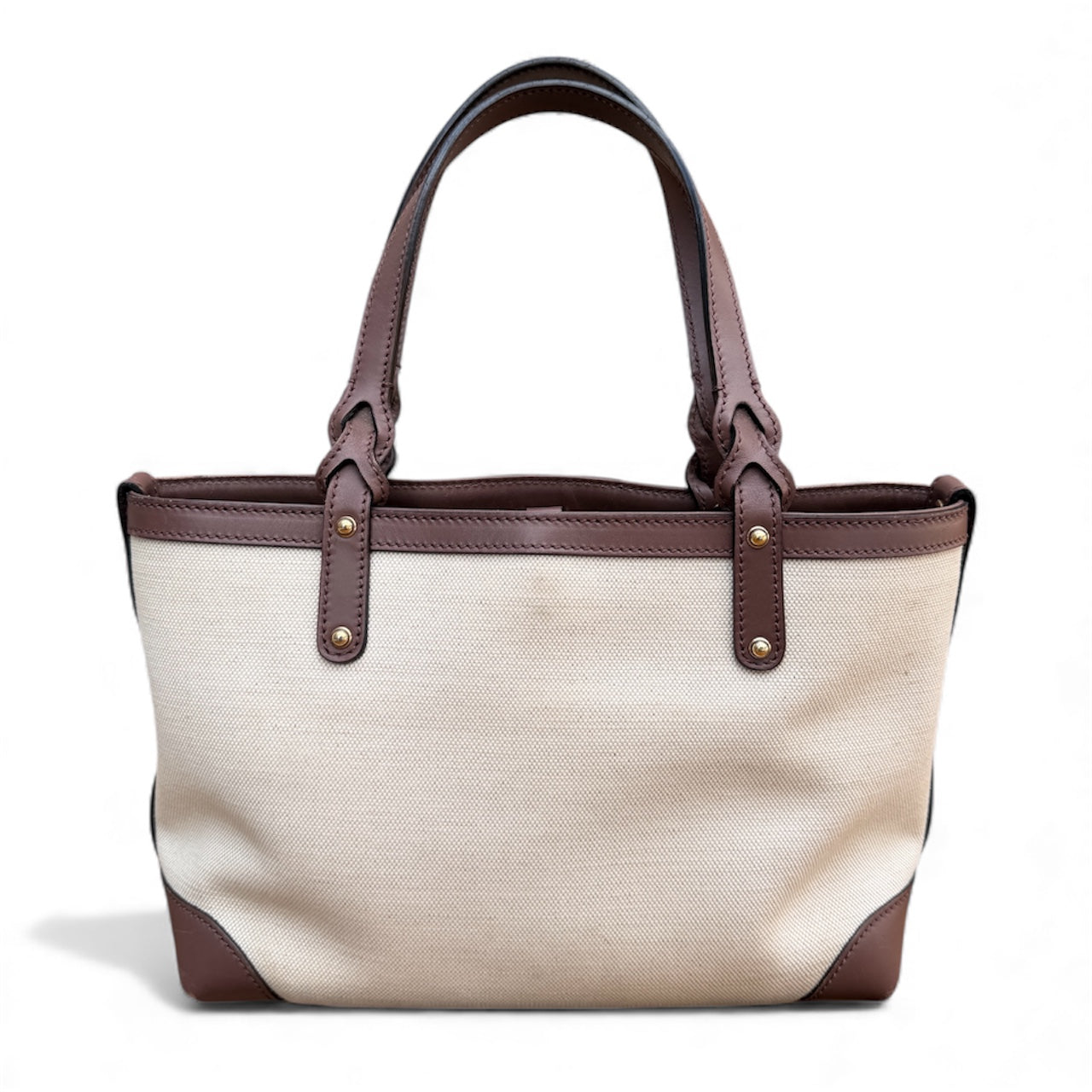 Gucci Beige Canvas Logo Craft Tote Bag