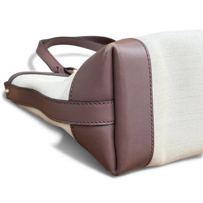 Gucci Beige Canvas Logo Craft Tote Bag