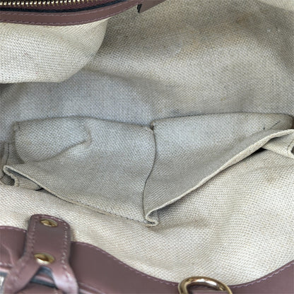 Gucci Beige Canvas Logo Craft Tote Bag