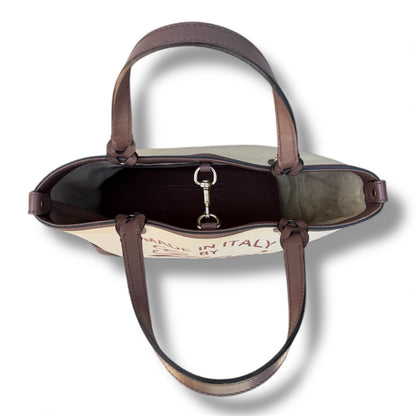 Gucci Beige Canvas Logo Craft Tote Bag