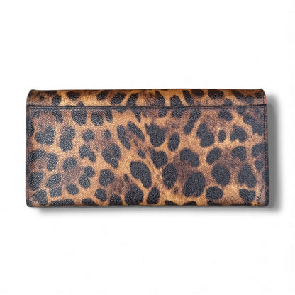 Dolce & Gabbana Long Wallet in Brown Leopard Print & Pink Leather